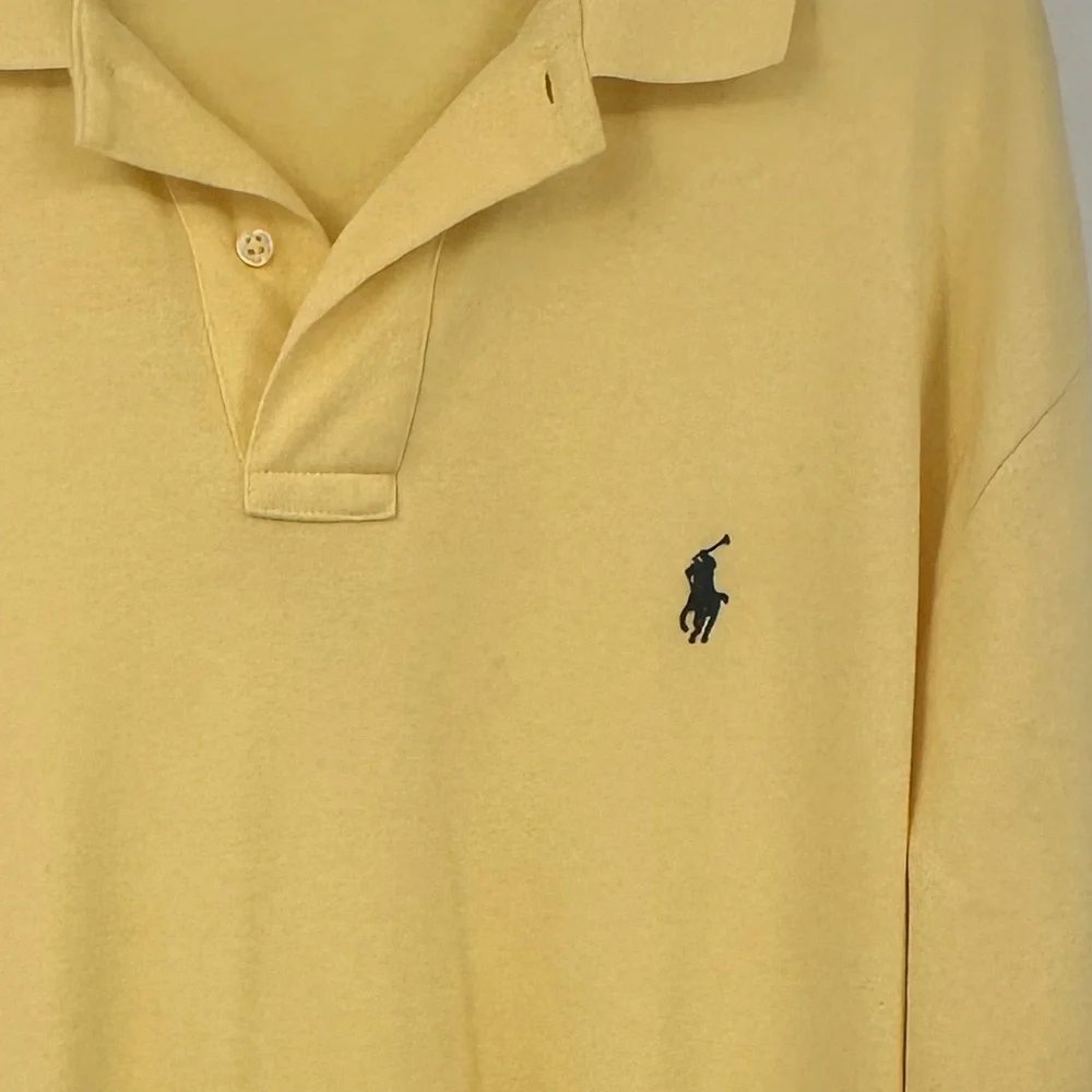 Polo Ralph Lauren Yellow Shirt Dress 100% Cotton Mens Large Preppy | C267